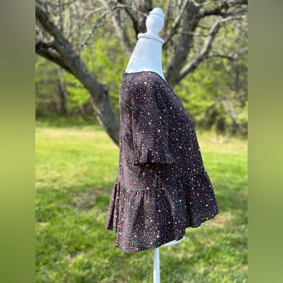 Madewell Women's Starry Night Ruffled Hem Short Sleeve Blouse Size‎ Small - Picture 4 of 8